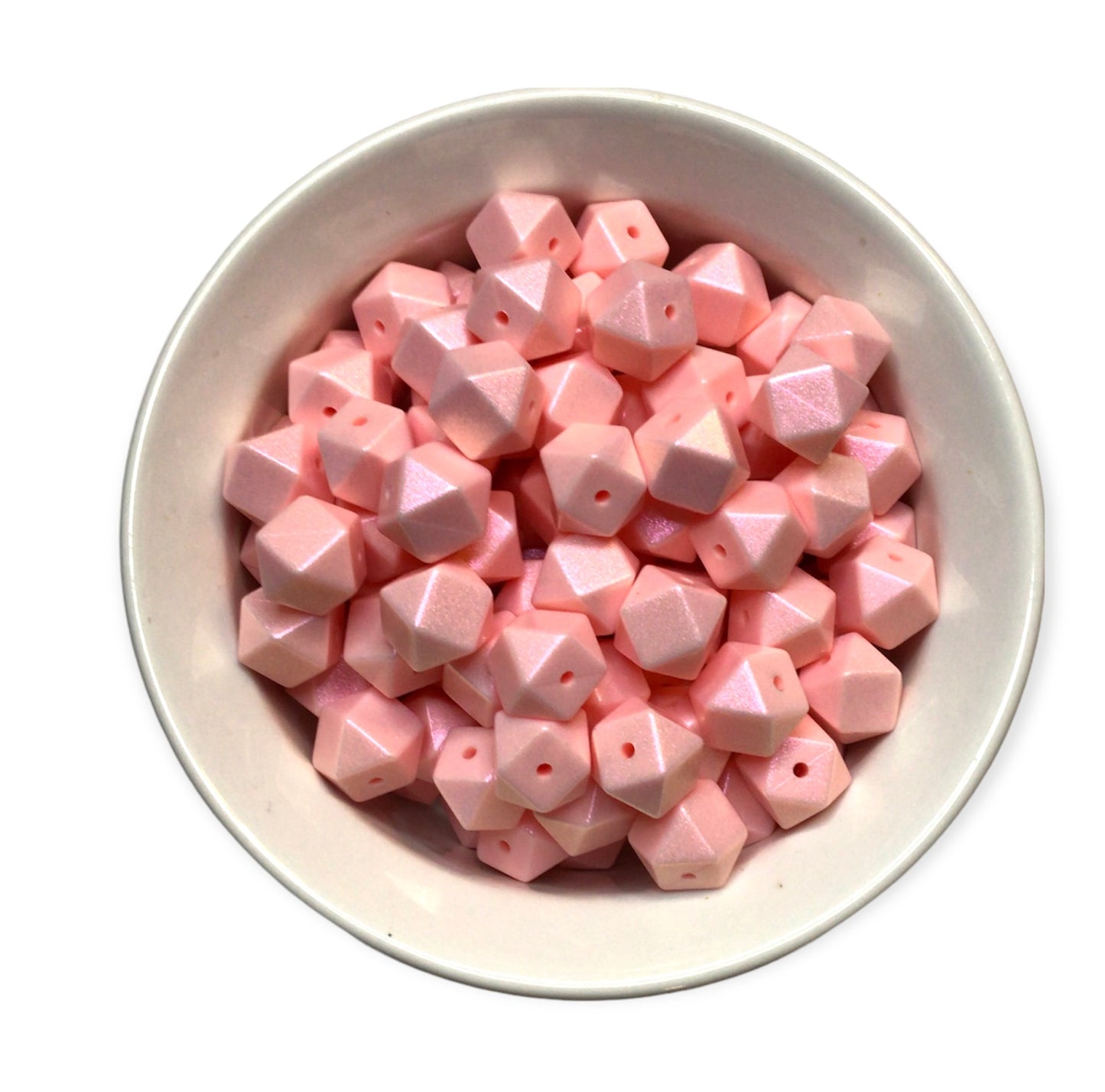 14mm Hexagon Opal Glossy Beads