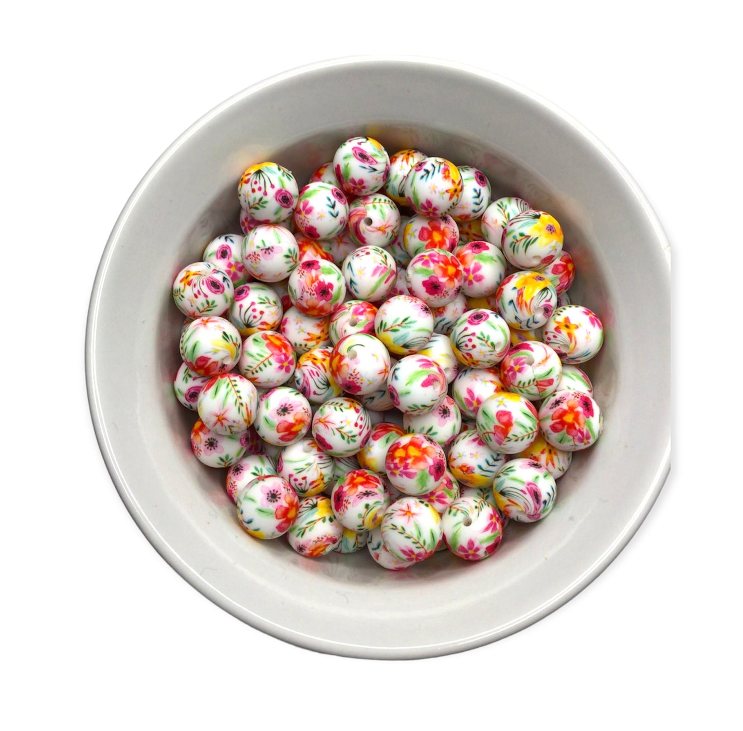 15mm Bright Spring Garden Print Bead