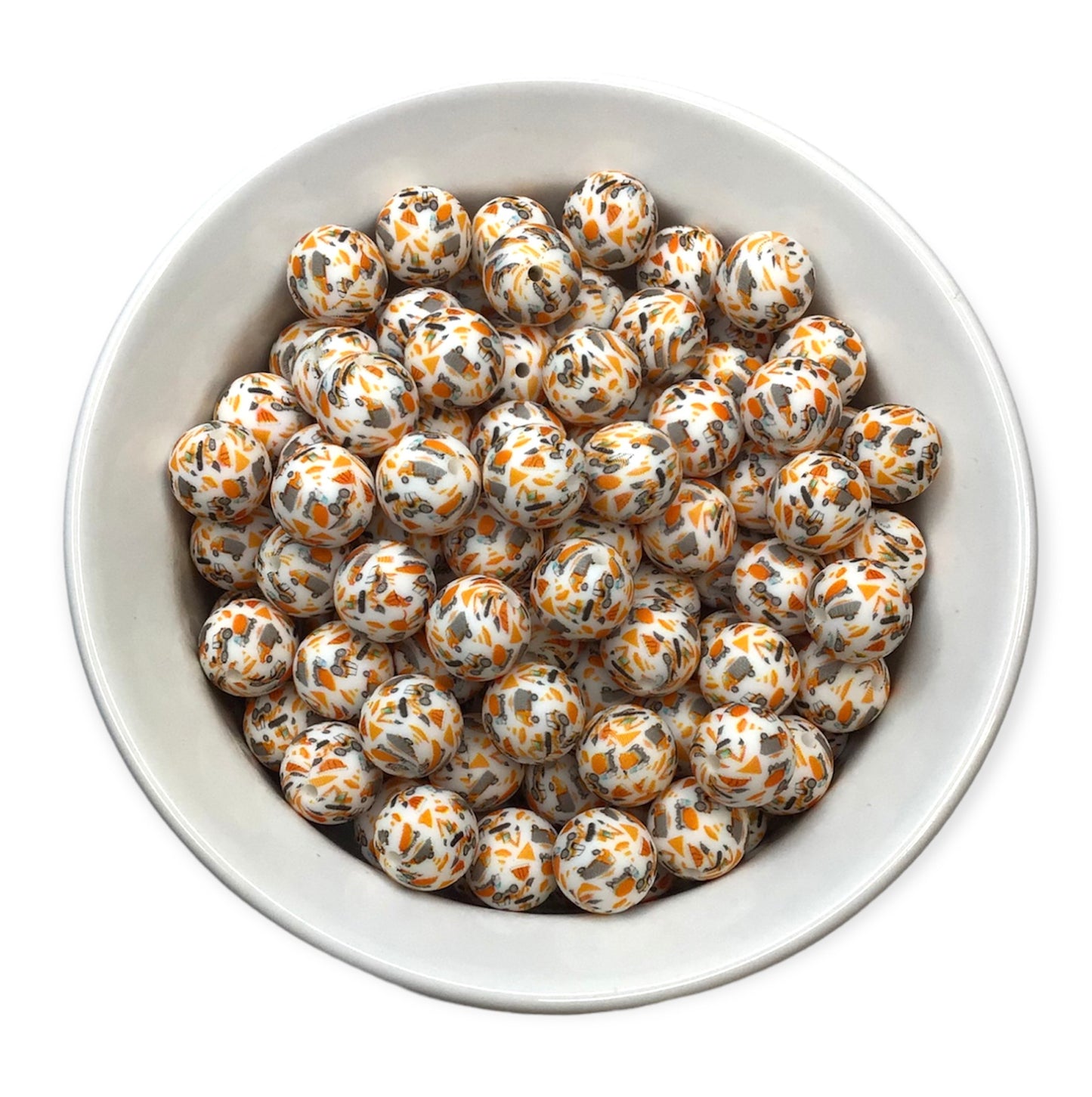 15mm Construction Print Bead