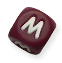 12mm Plum Letter Beads