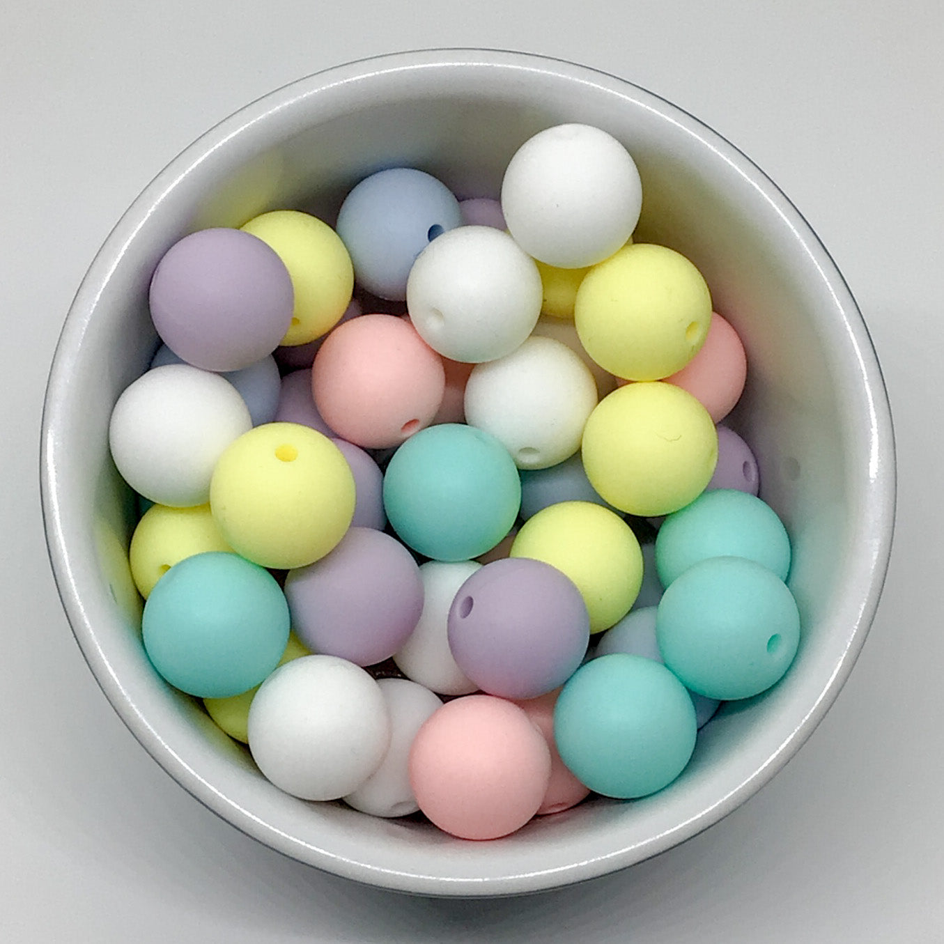 Pastel Mix Bulk Order 60 15mm Silicone Beads
