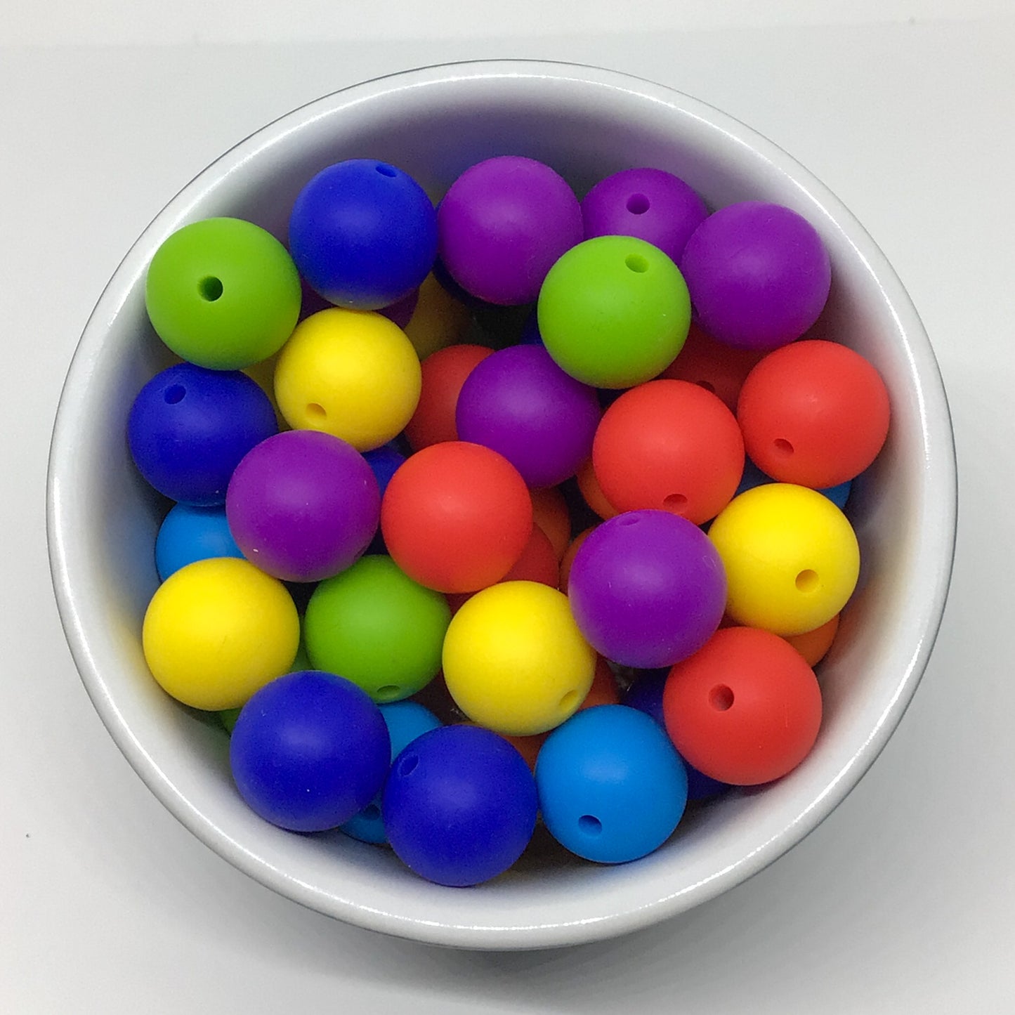 Bulk Order 70 15mm Silicone Beads Rainbow Mix