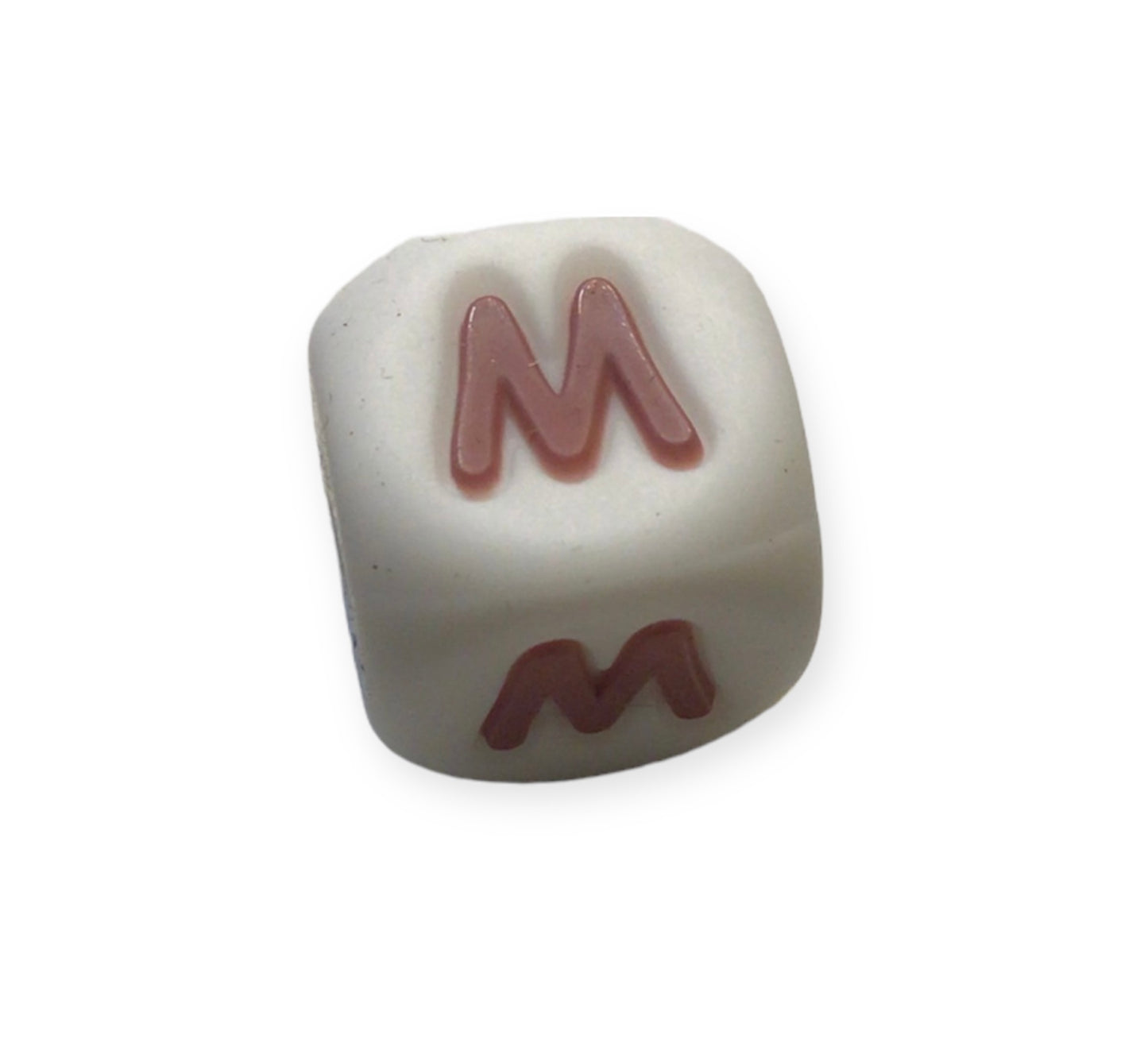 12mm Ash Rose White Background Letter Beads