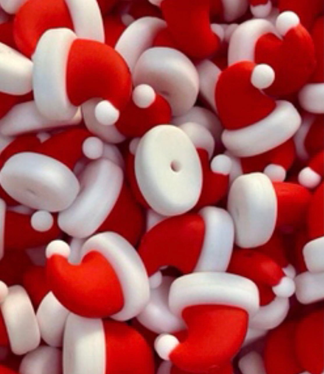 **NON-Teething** Santa Baby Hat Focal Bead