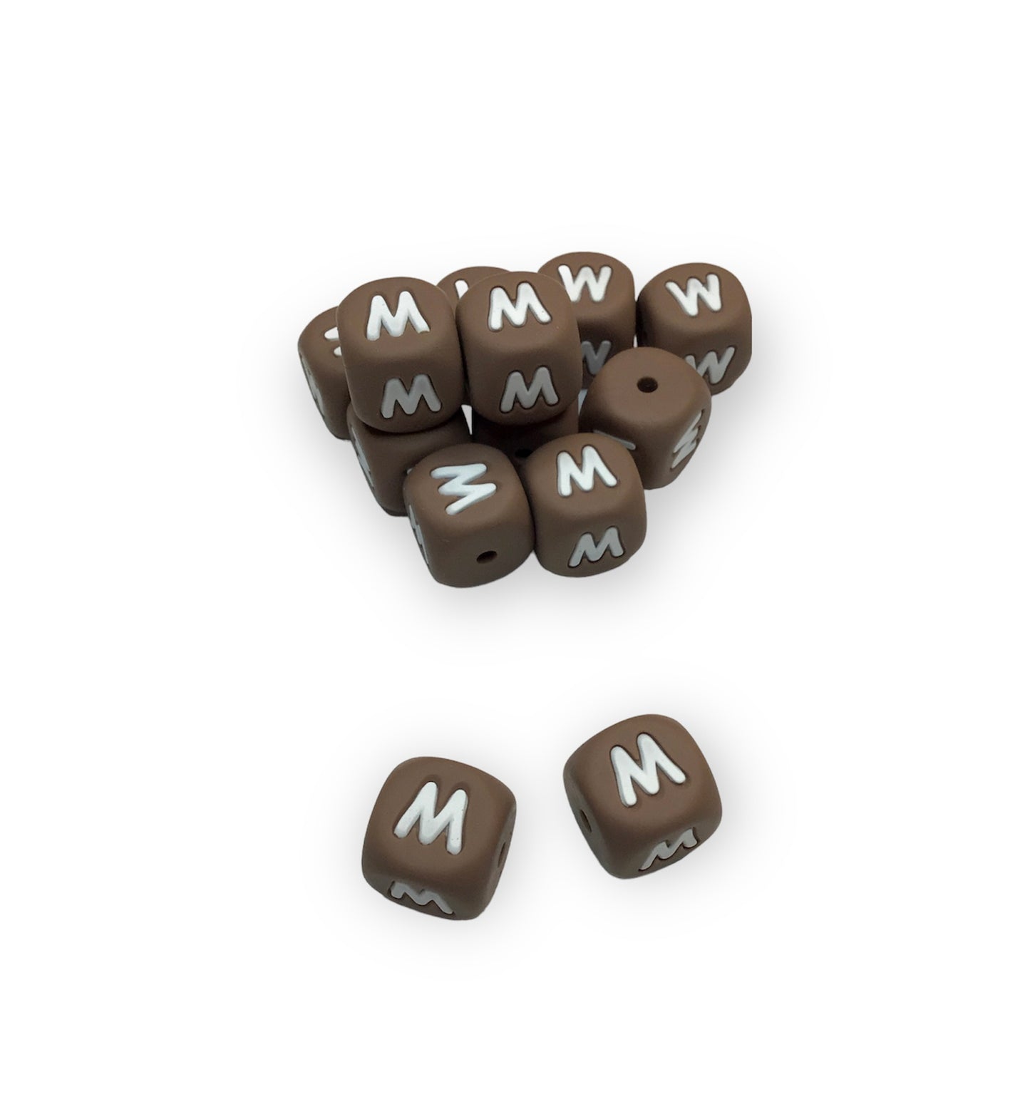 12mm Brownie Letter Beads