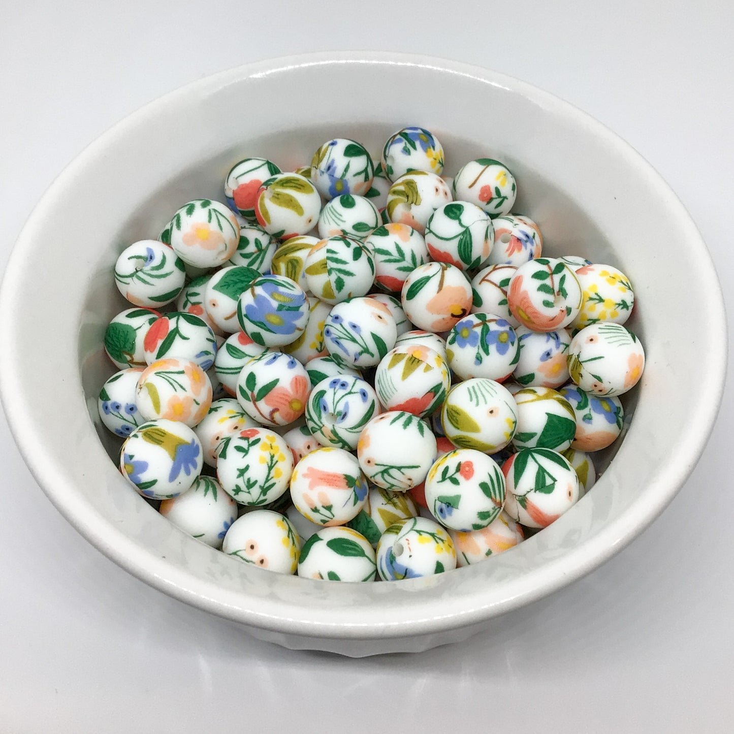 15mm Spring Floral Printed Bead