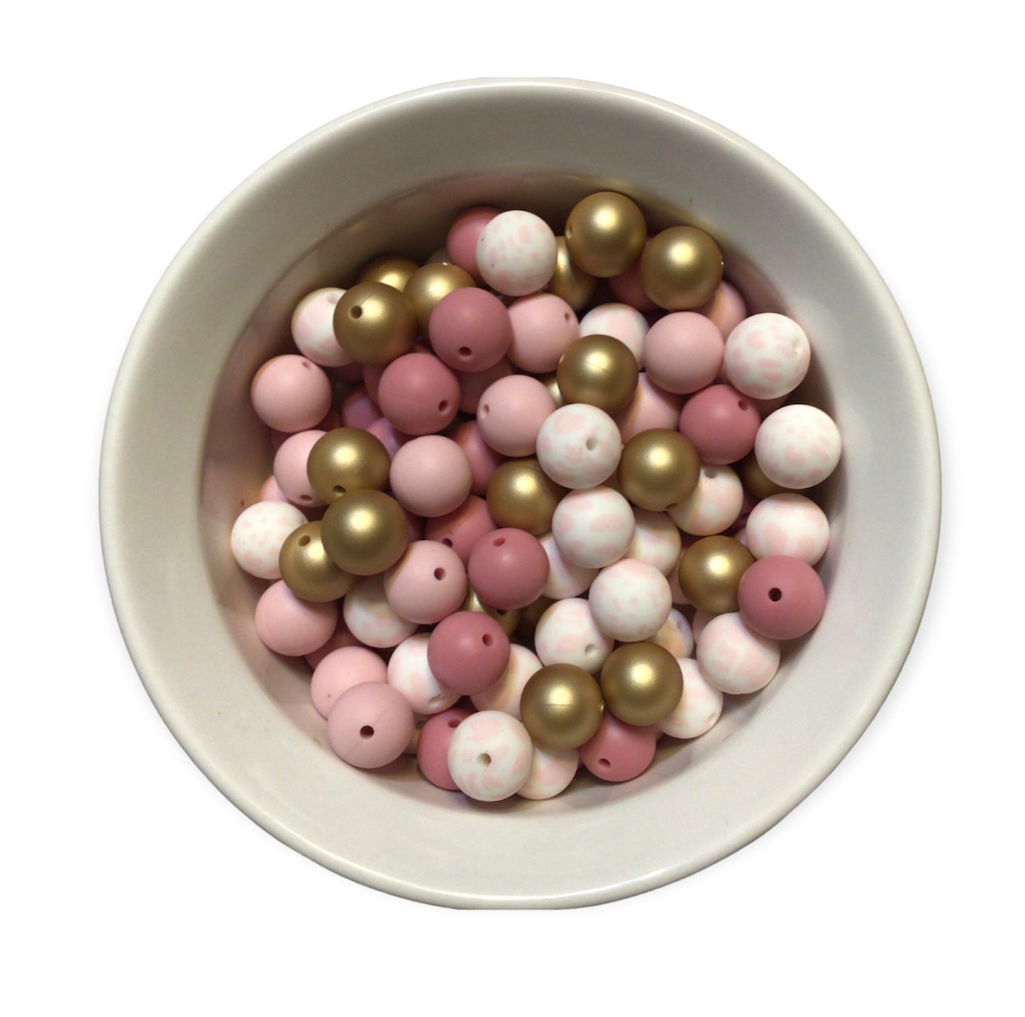 Pink & Gold Sparkle Mix 15mm