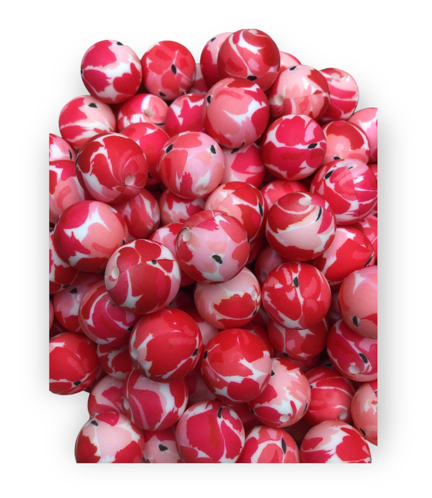 15mm Bloom Floral Print Bead