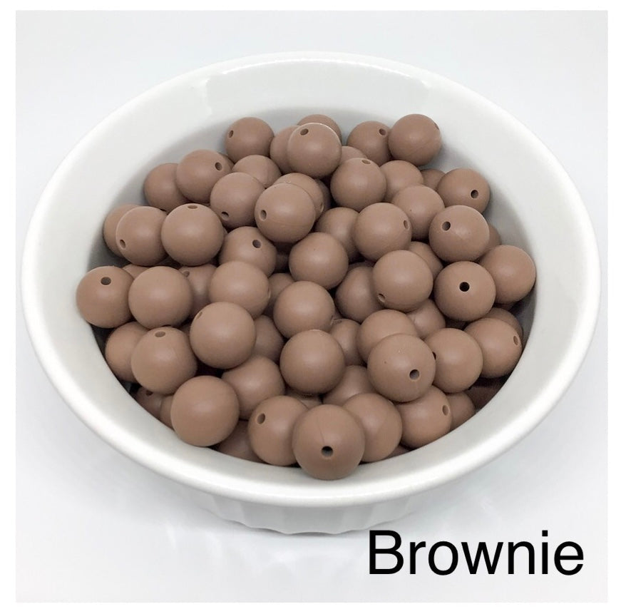 15mm Rose Brown Silicone Beads, Silicone Beads in Bulk, 15mm